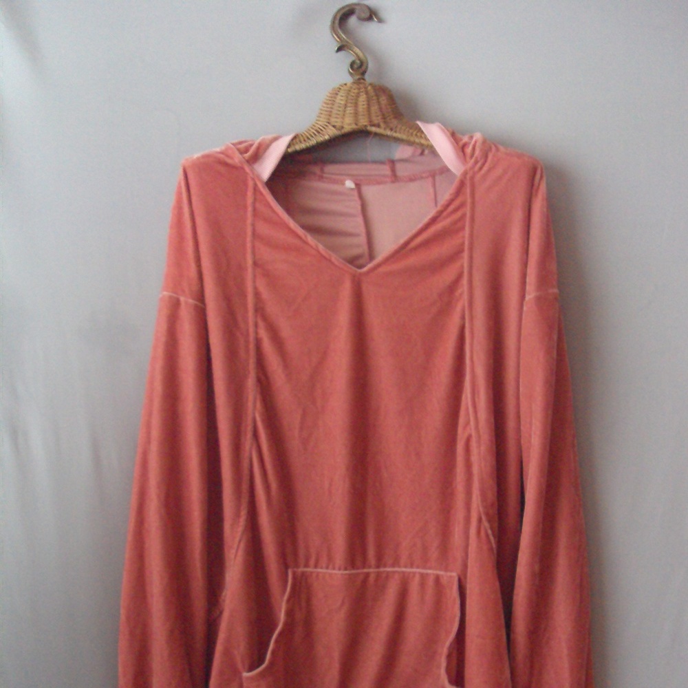 Velvet Coral Pullover Long sleeve Hoodie Jacket